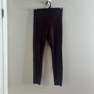 SWEATY BETTY Leggings Womens Size XS Maroon Shine High Waist 7/8 Cropped Pants